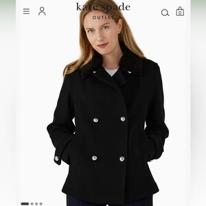 Kate Spade Stylish black wool peacoat..Brand new  with tags